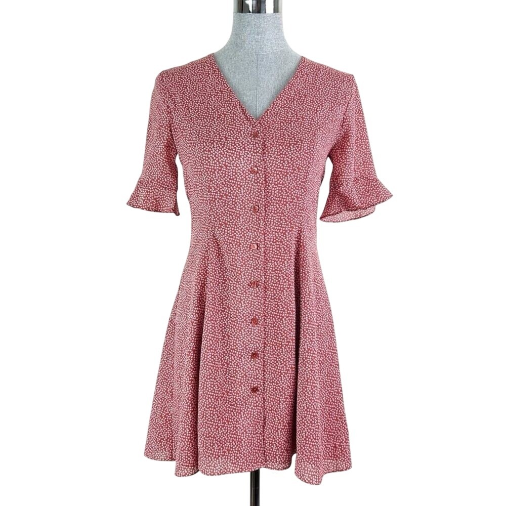 Lulus Dress Flirty‎ Spring Summer Mini Button Down Women's Small